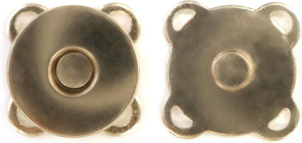 画像1: 磁気ボタン 【ゴールド】 金 縫い付けタイプ 打ち具不要 マグネットボタン 5個入り 【18mm】 きらきらぷんぷん丸 B-562 (1)