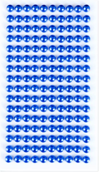 画像1: 115 ラインストーンシール(デコシール) パールタイプ 6ミリ【ブルー】1シート (1)