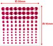 画像2: 121 ラインストーンシール(デコシール) ジュエリータイプ 4〜9ミリ【ワインレッド】1シート (2)