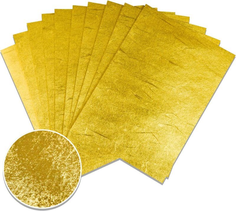 国産】金の雲龍紙 A4サイズ(210x297mm) 金箔に雲竜柄の入った最高級 